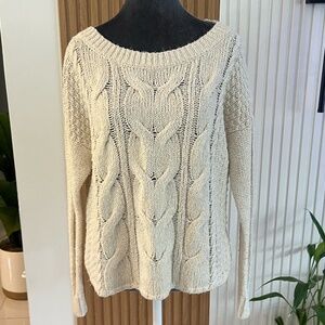Women's Hollister Beige Cable Knit Sweater (Size M)